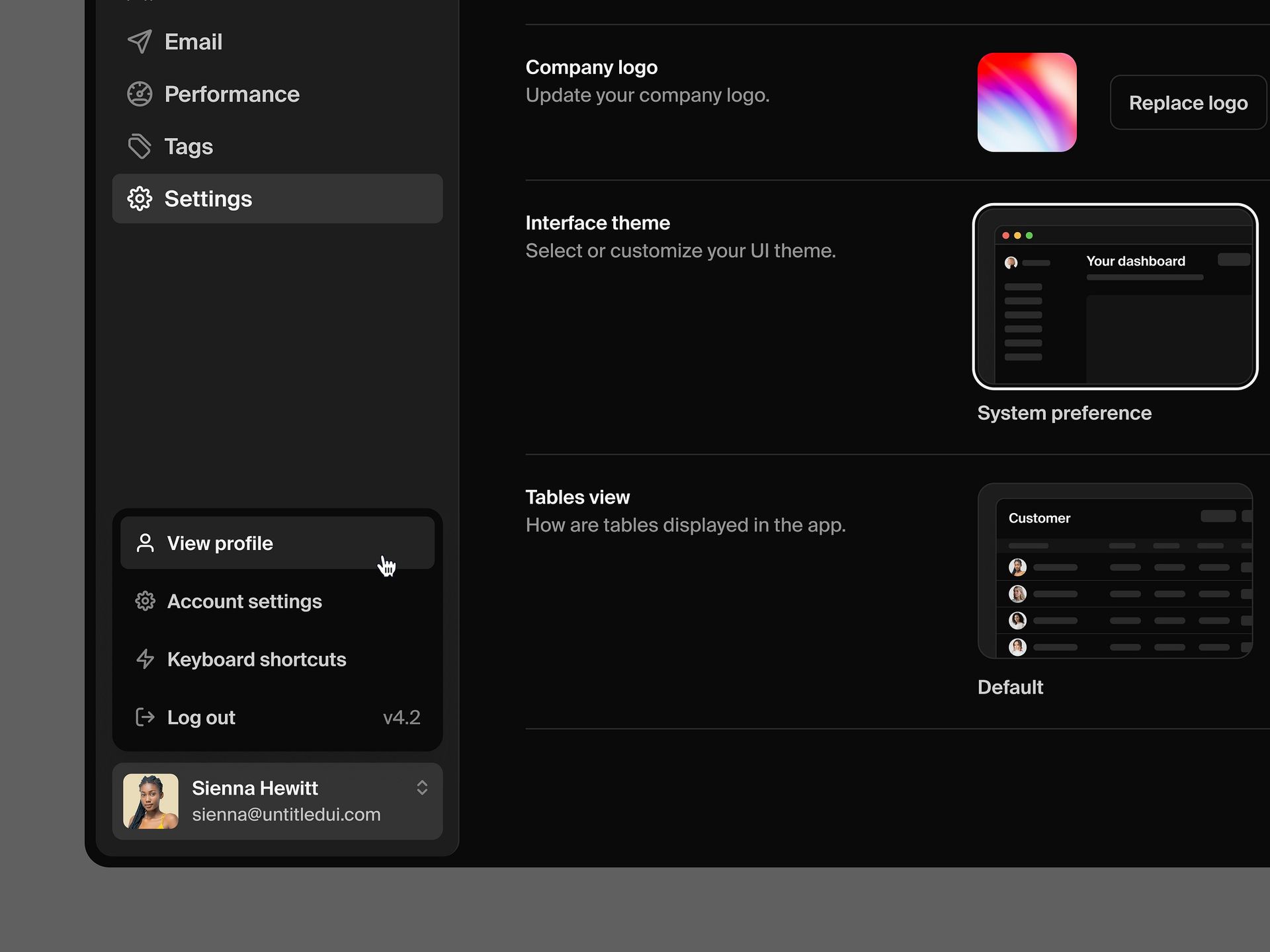 Dark Mode UI