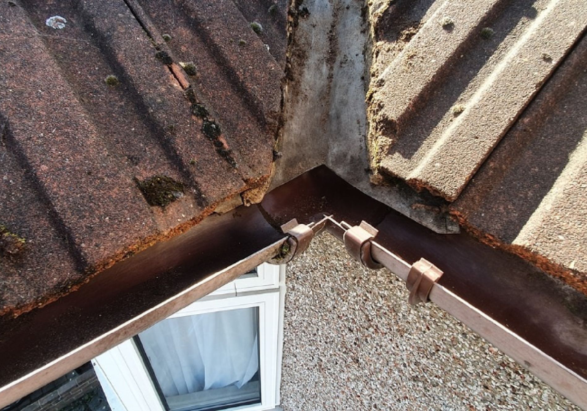 Picture of guttering on a roof